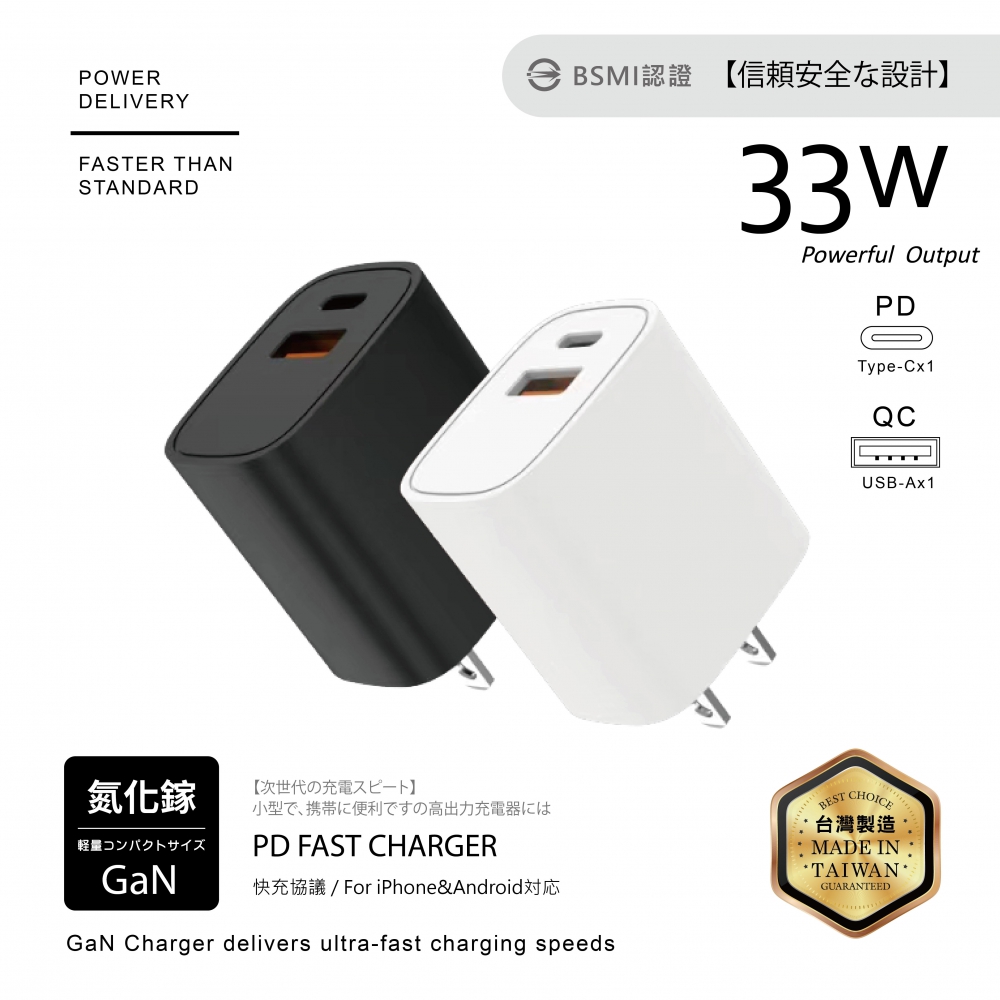 33W-1A+1C充電器